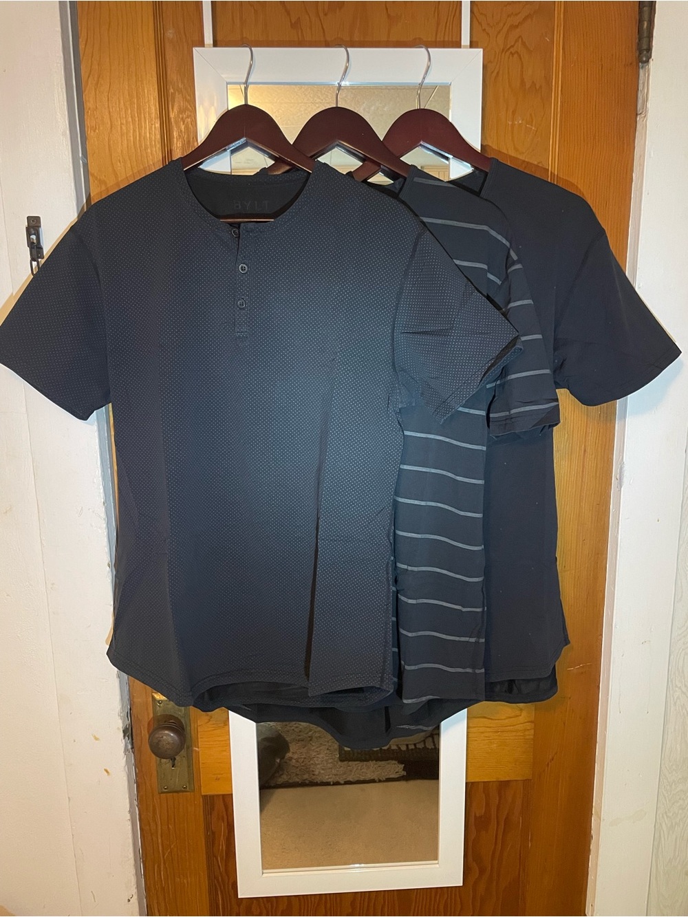 BYLT Basics Black Short-Sleeve Henley and Tee Set
